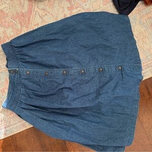 Vintage sasson Paris Blue Button-Front Denim Skirt